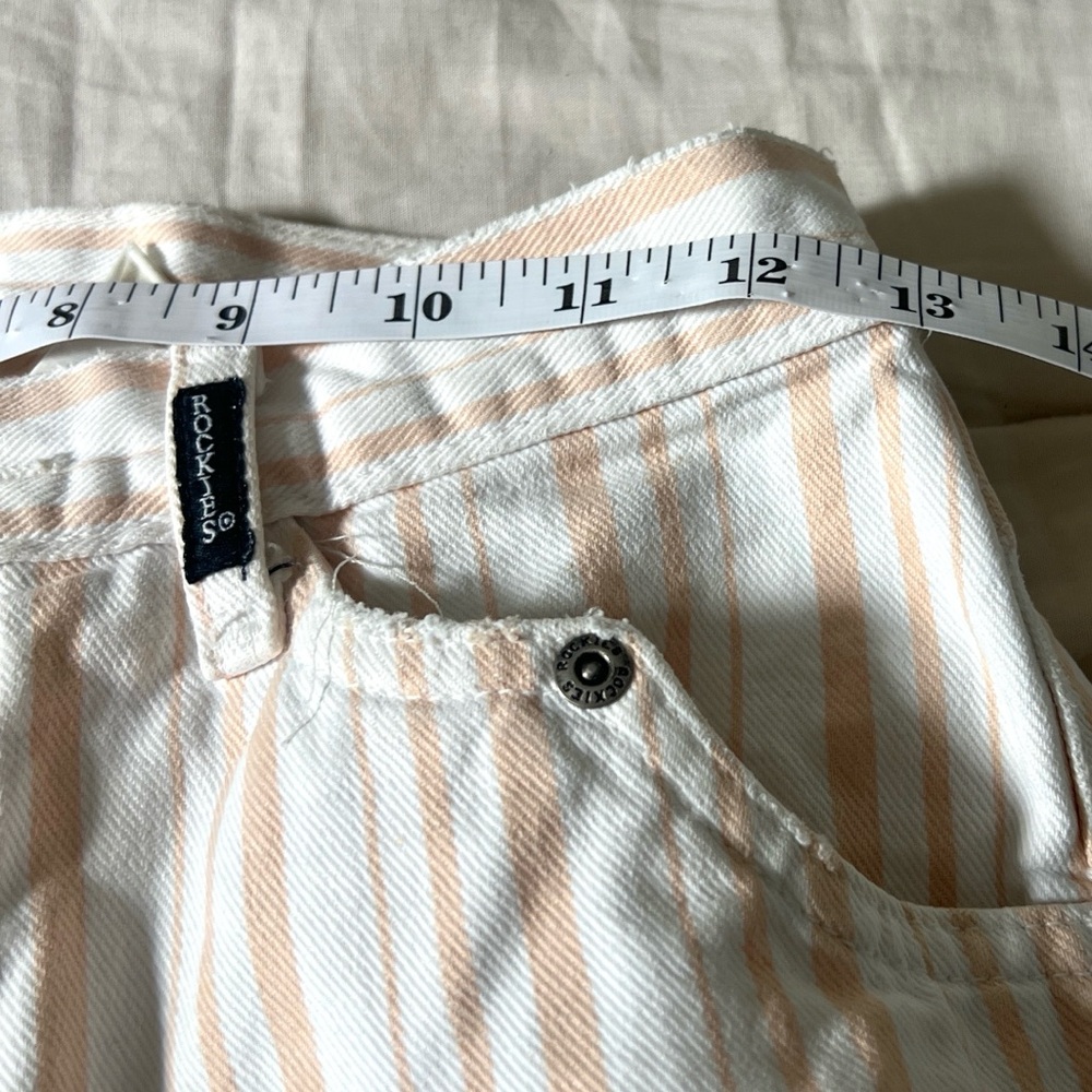 (SOLD) 90s Rockies,Western Striped Denim Jeans Peach/Cream CRodeo, SIZE 26 - Picture 11 of 11
